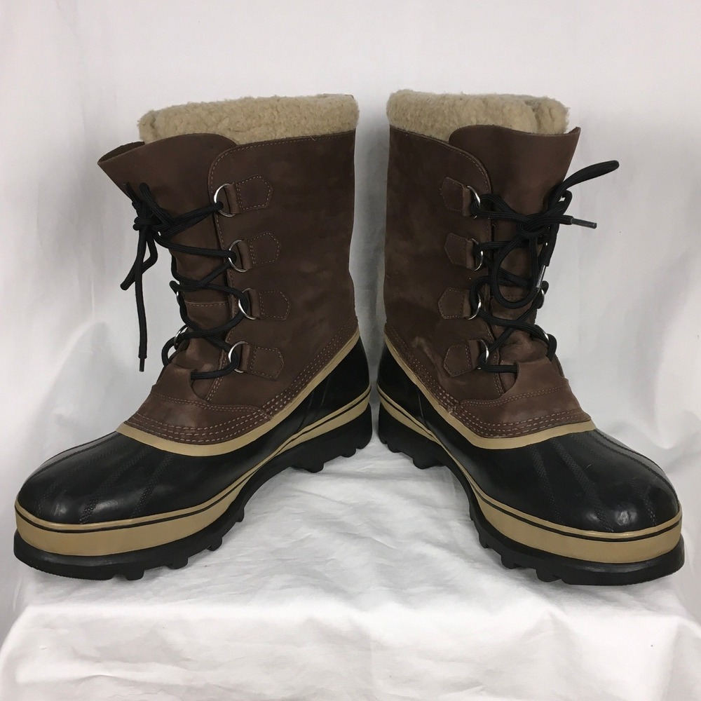 Sorel Caribou Men's‎ Snow Winter Boots Duck Leather Sherpa Lining Size 15